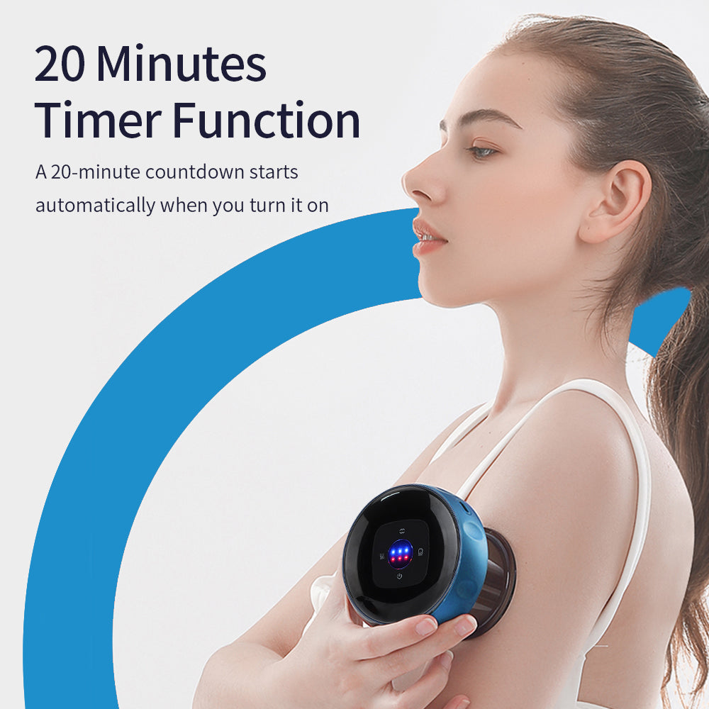 Electric vacuum cupping massager with heat and red light