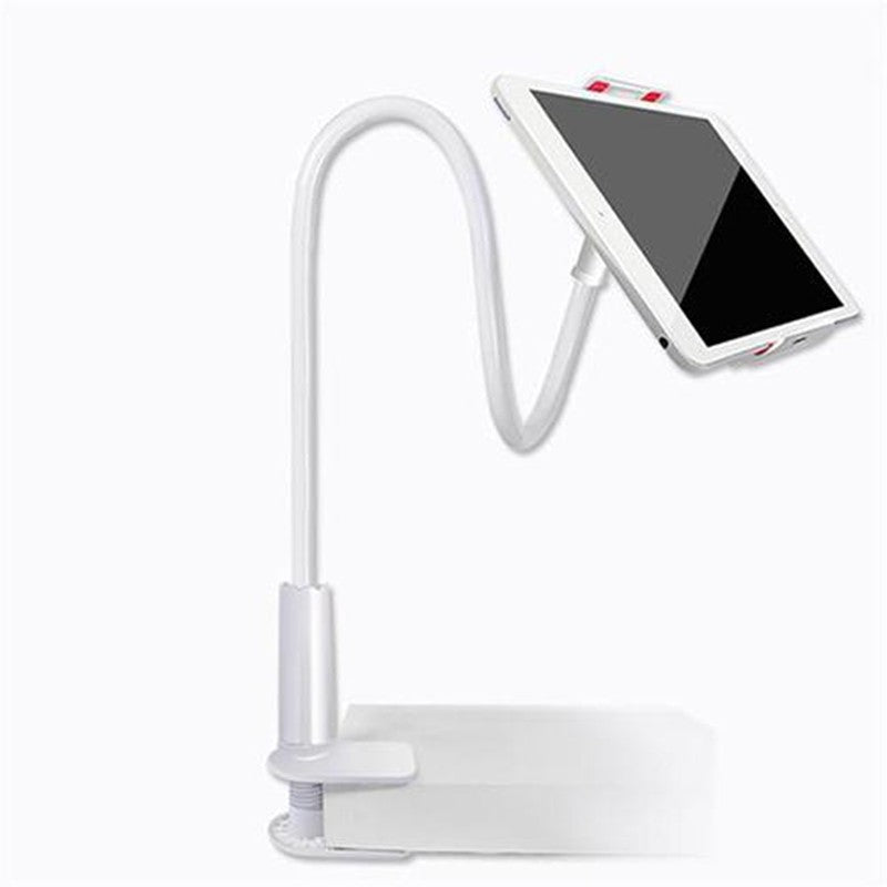 White flexible holder with a tablet shown on a white background