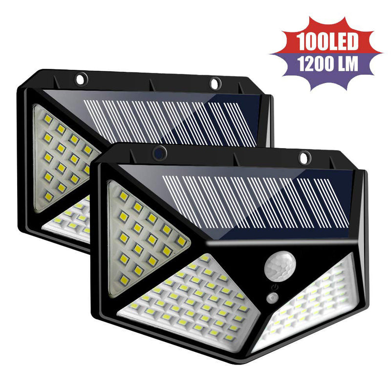 SolarSense 100-LED outdoor motion sensor wall light
