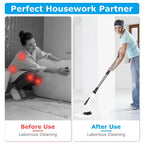 Electric spin scrubber with 8 brush heads and extendable arm