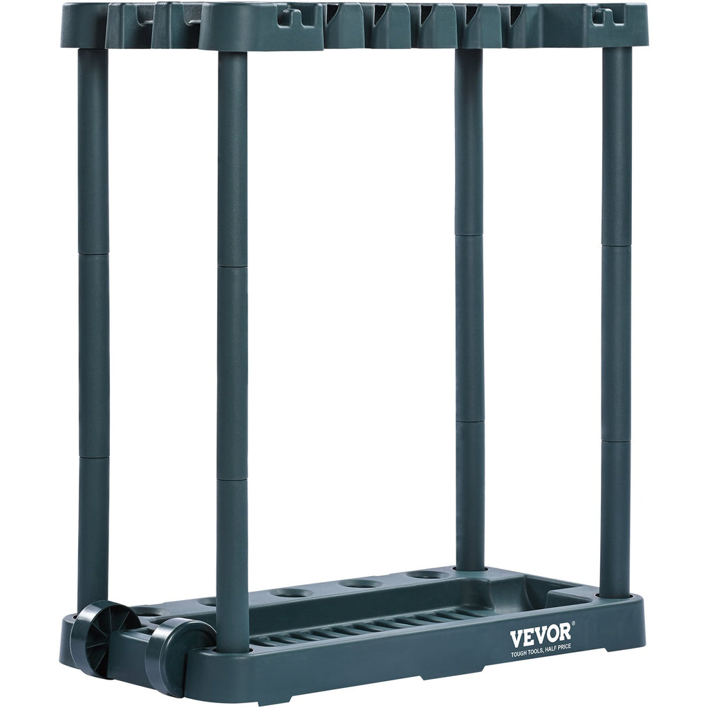 VEVOR 10-slot garden tool organizer rack with wheels