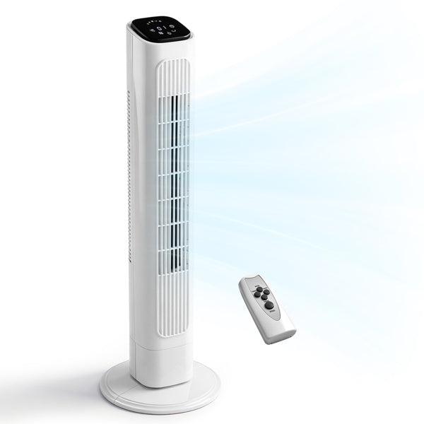 BreezeArc 36-inch oscillating tower fan with remote control