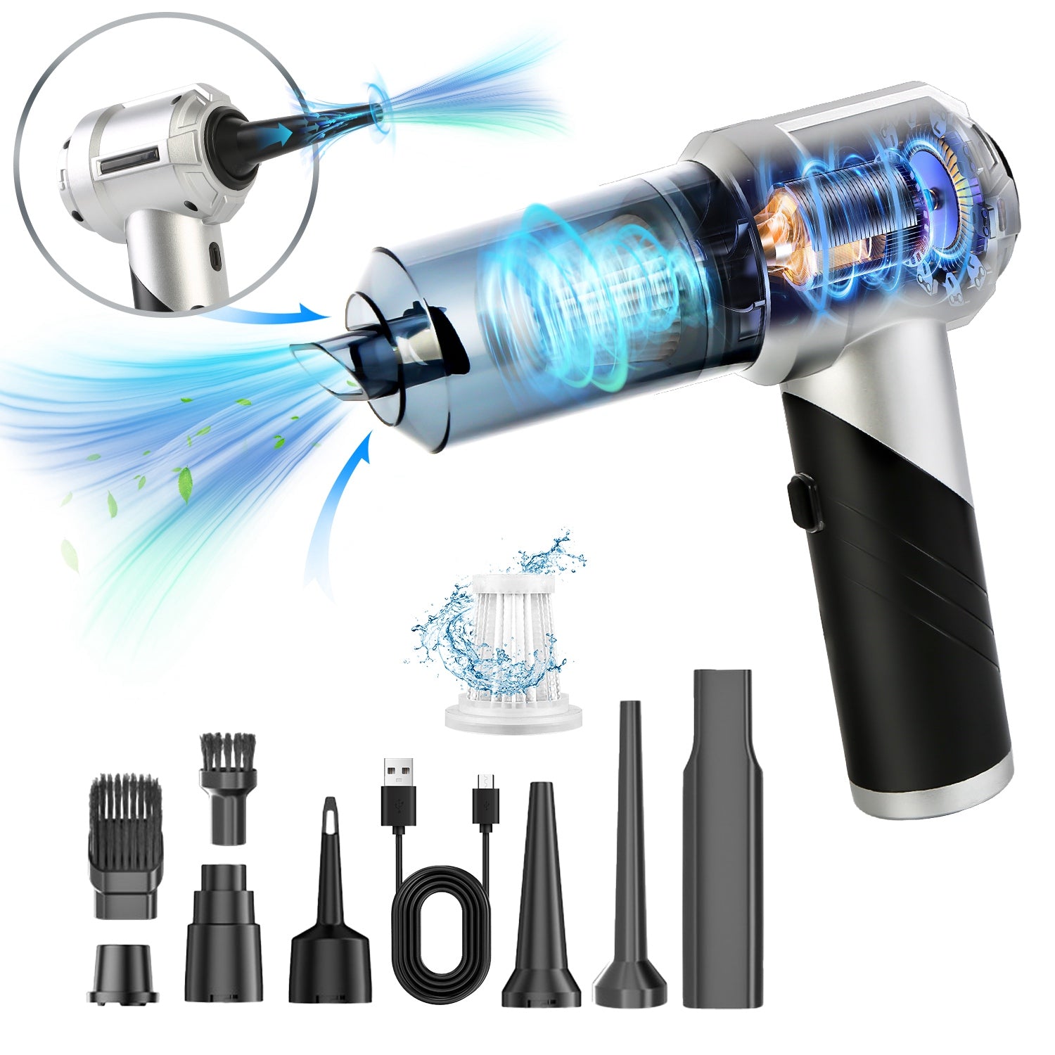 Cordless 20000PA handheld car vacuum cleaner