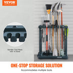 VEVOR 10-slot garden tool organizer rack with wheels
