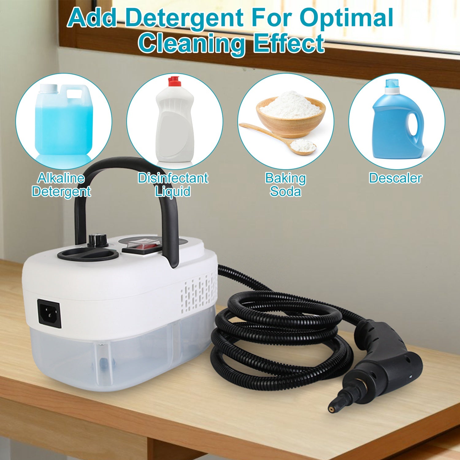 2500W handheld steam cleaner with 9-piece attachment kit