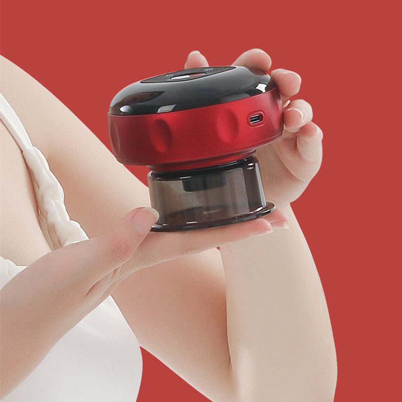 Electric vacuum cupping massager with heat and red light