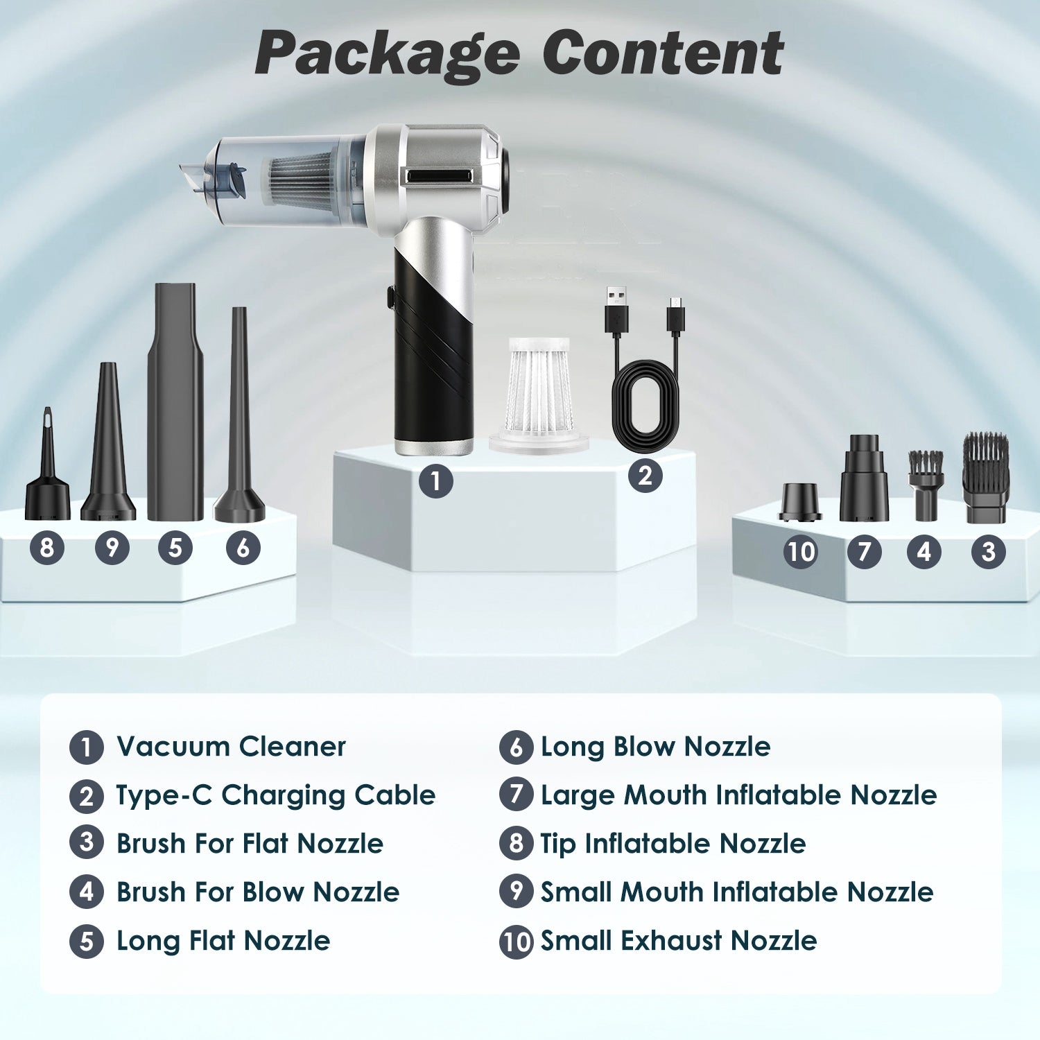 Cordless 20000PA handheld car vacuum cleaner