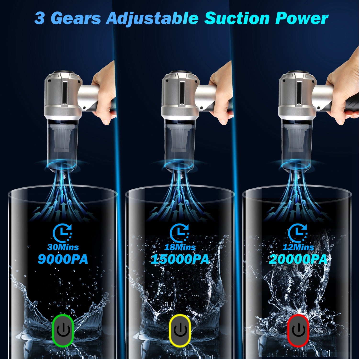 Cordless 20000PA handheld car vacuum cleaner