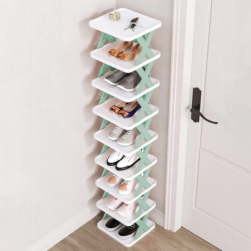 9-tier narrow vertical shoe rack