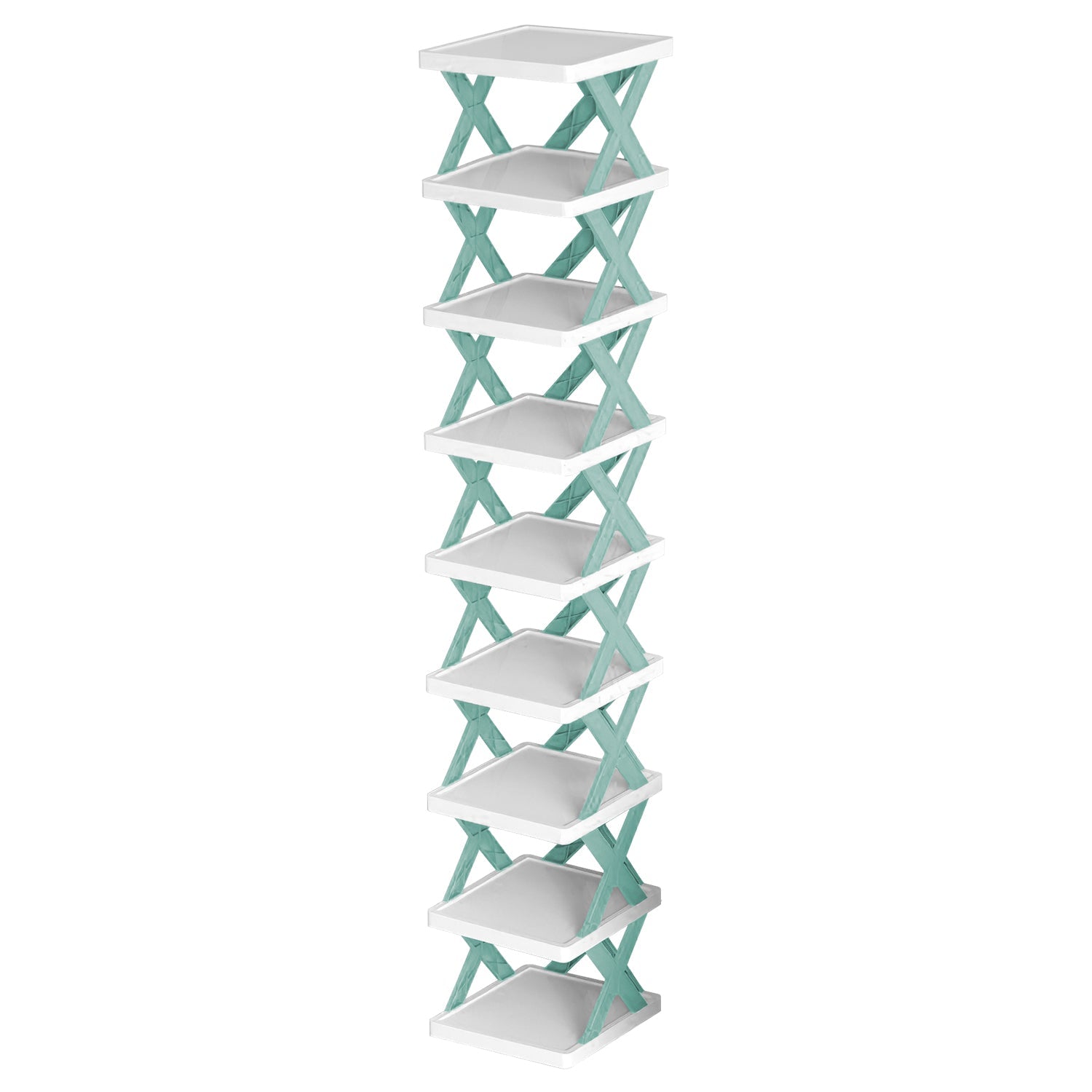 slim shoe storage rack designed for limited floor space