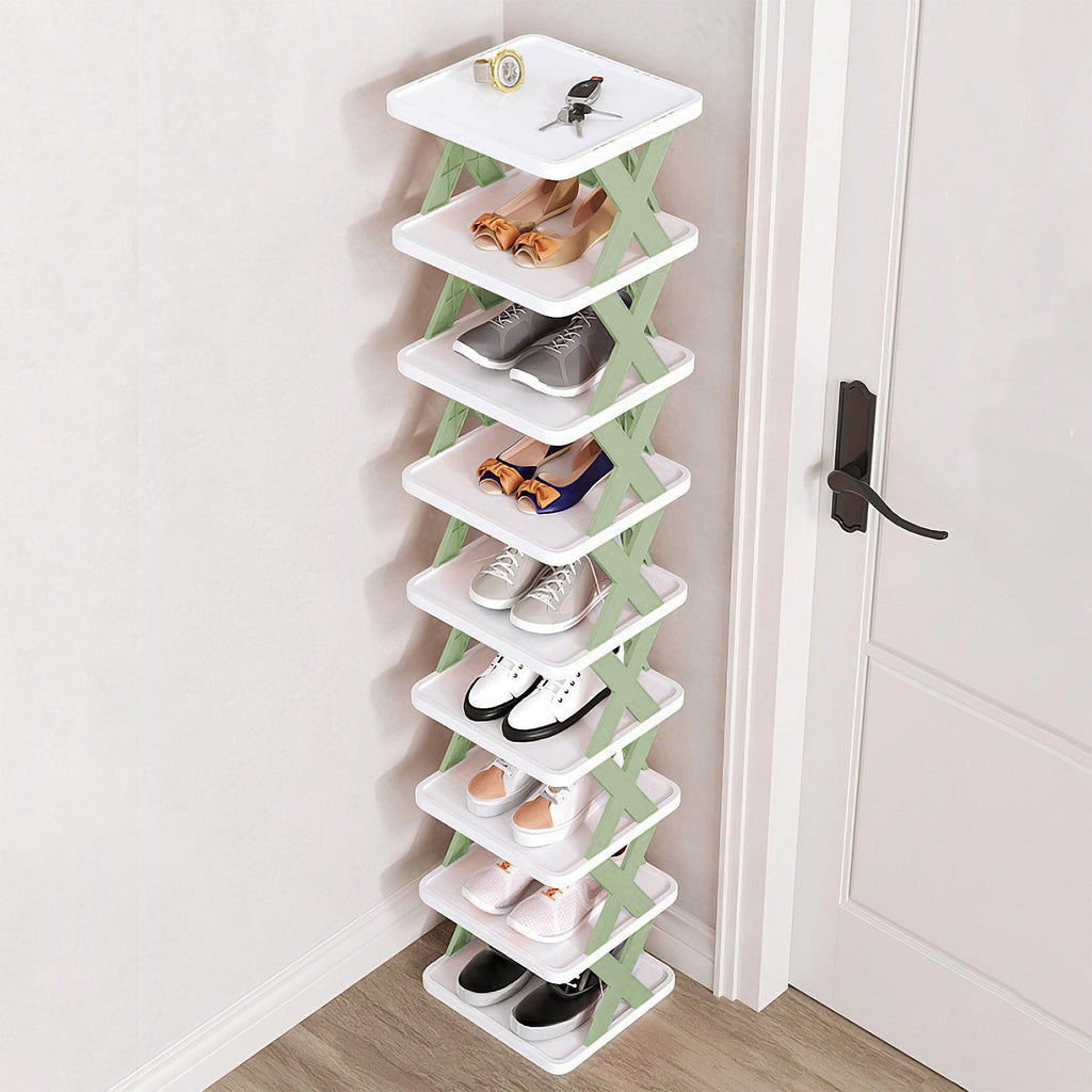 tall narrow shoe organizer for hallway or bedroom storage