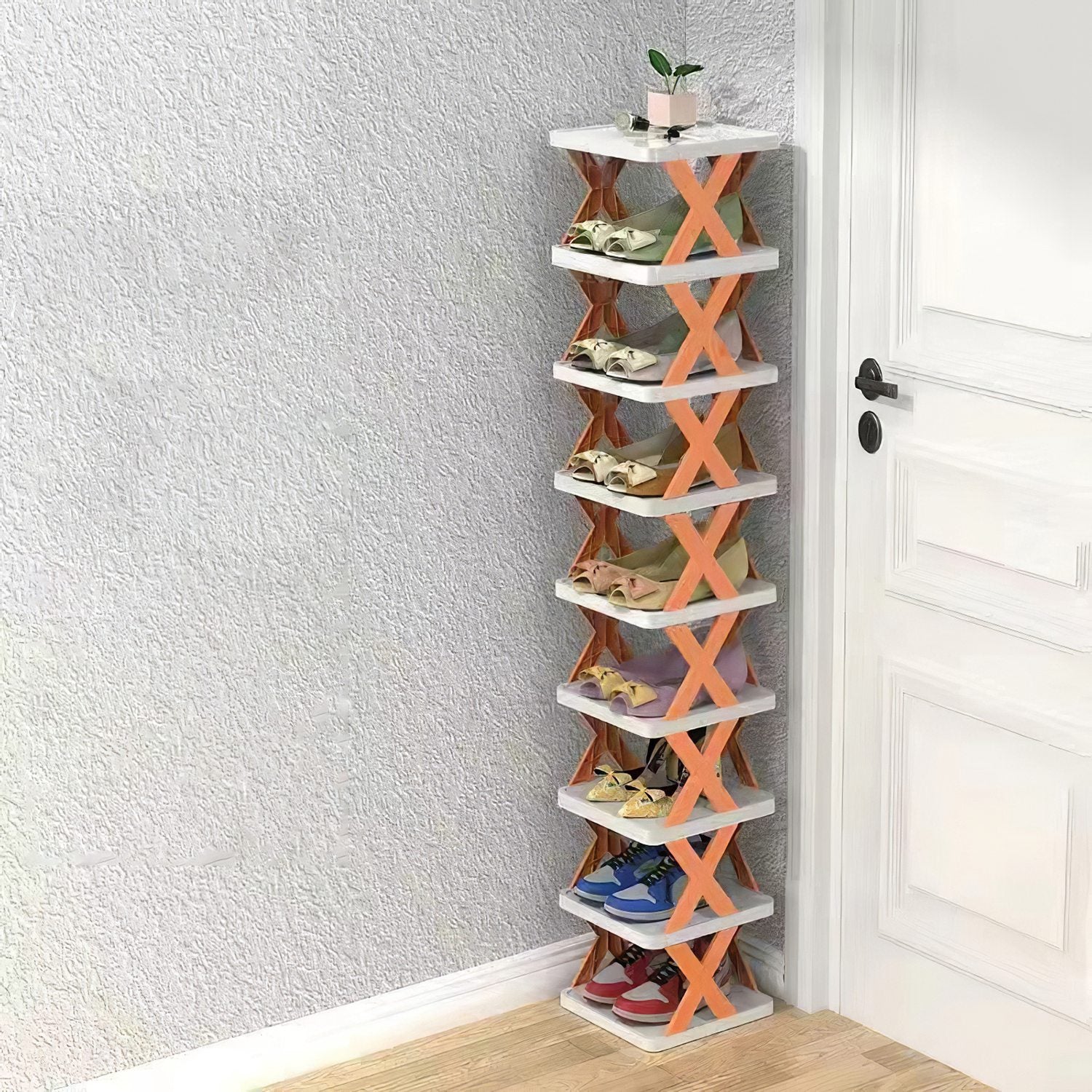 vertical shoe rack for organizing footwear in small spaces