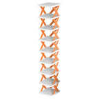 space-saving 9-tier shoe rack with a narrow footprint