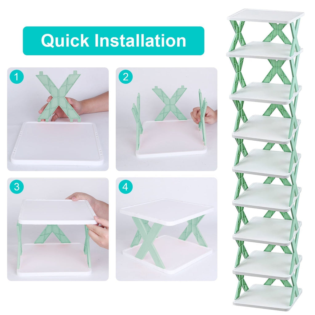 narrow freestanding shoe rack for entryways and closets