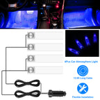 4-piece blue car interior LED atmosphere light kit