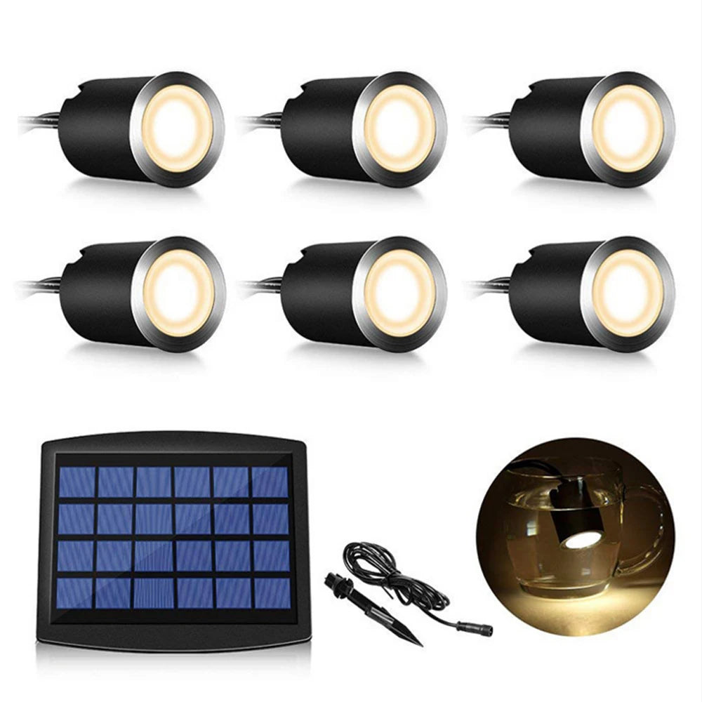 Solar recessed deck lights for outdoor stairs and pathways