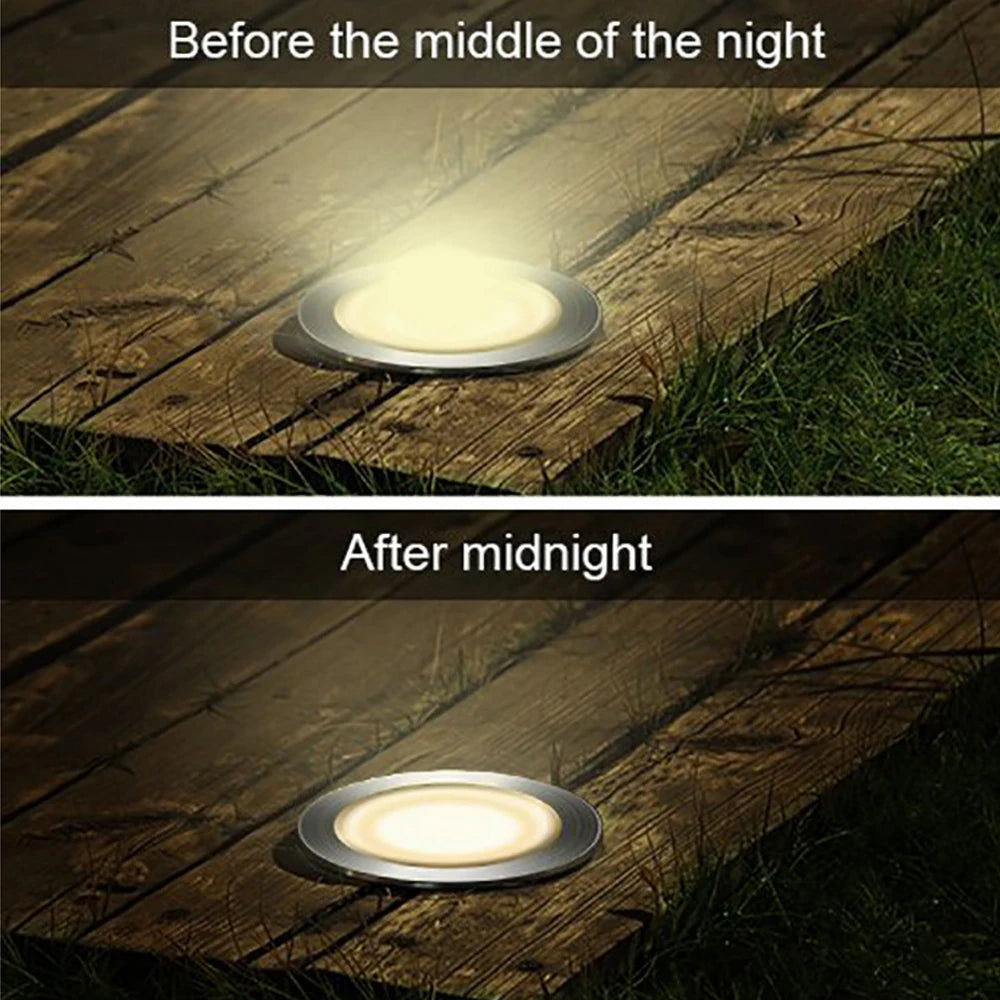 Solar recessed deck lights for outdoor stairs and pathways