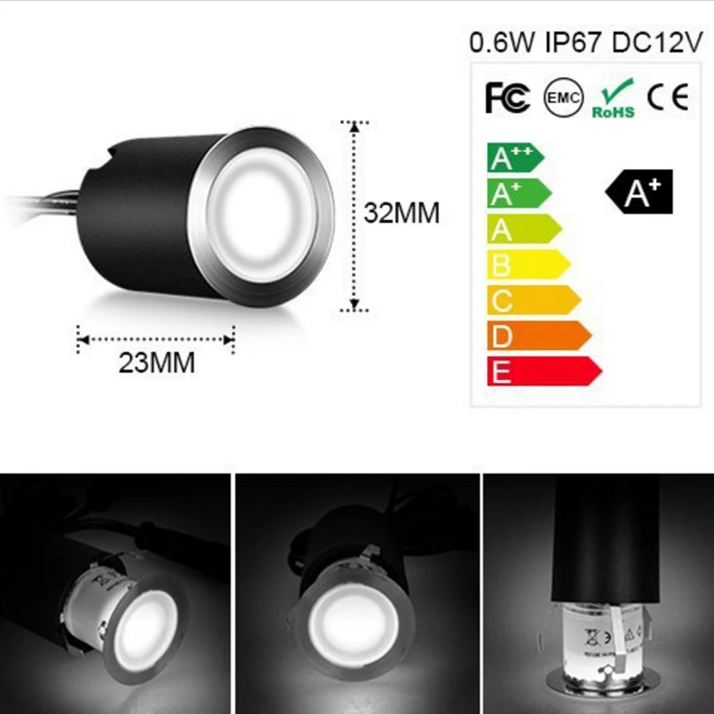 Solar recessed deck lights for outdoor stairs and pathways