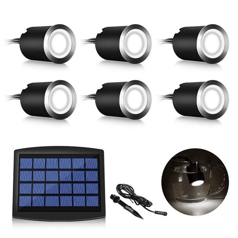 Solar recessed deck lights for outdoor stairs and pathways