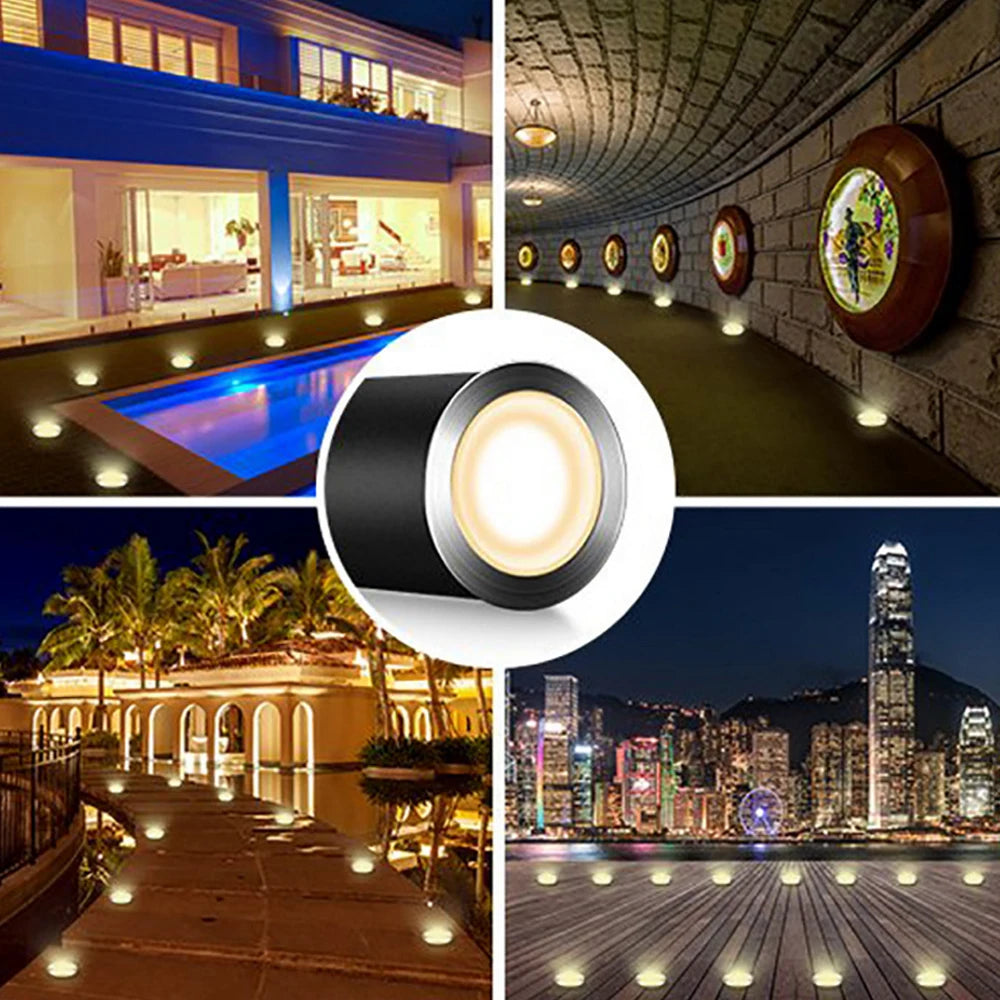 Solar recessed deck lights for outdoor stairs and pathways