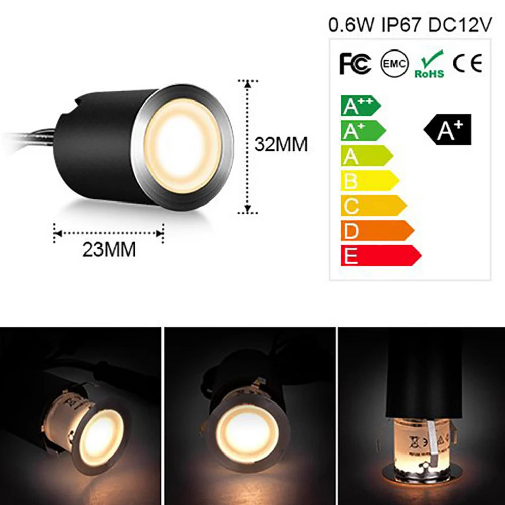 Solar recessed deck lights for outdoor stairs and pathways