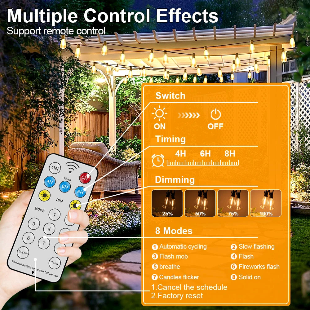 ST38 solar outdoor string lights