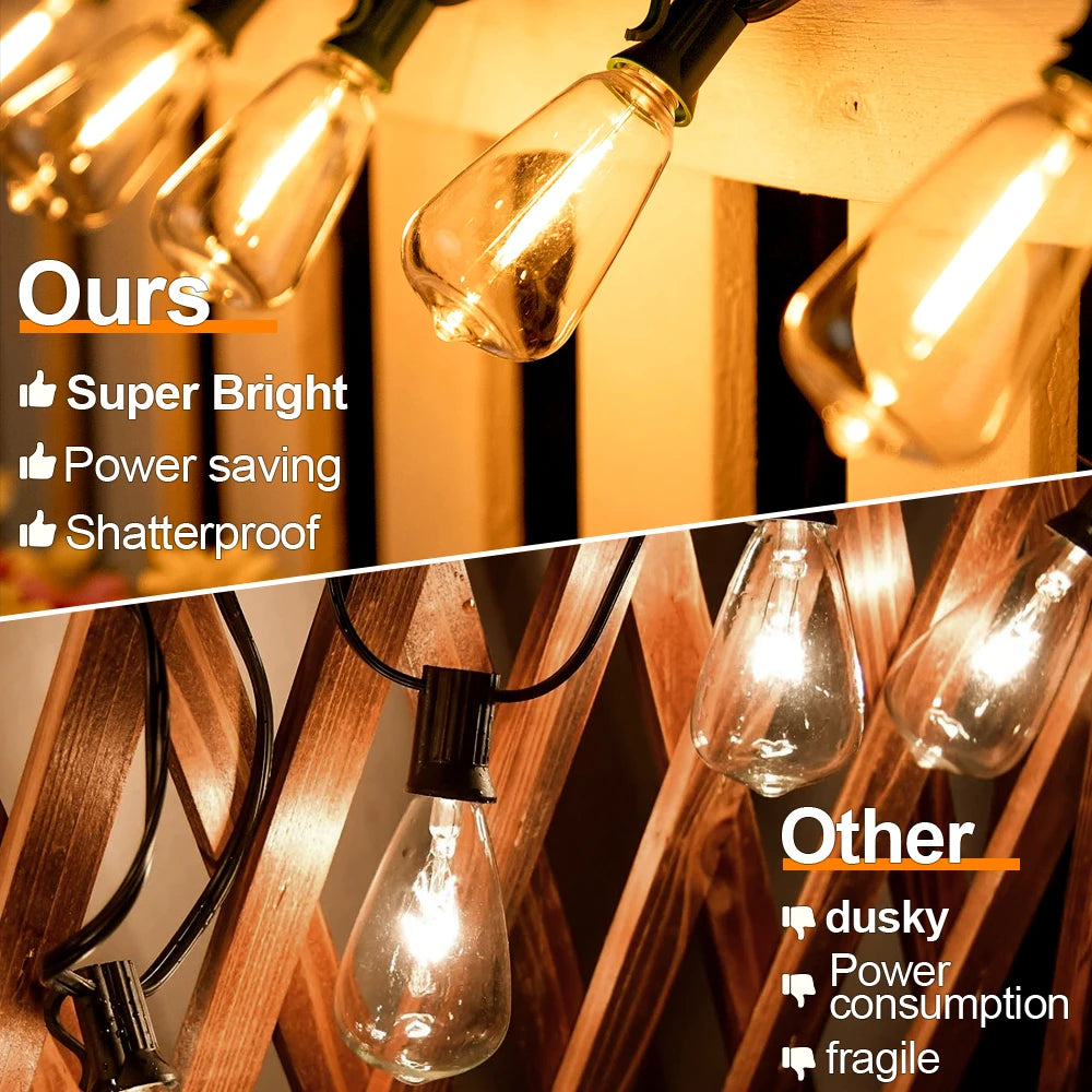 ST38 solar outdoor string lights