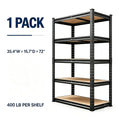 One-unit and two-unit shelving arrangements shown side by side