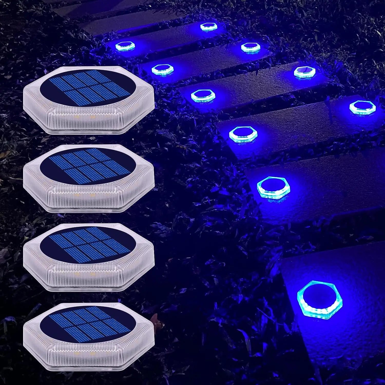 Solar deck step light for outdoor stairs, fences, railings, and pathways