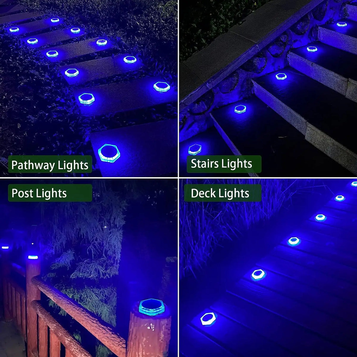 Solar deck step light for outdoor stairs, fences, railings, and pathways