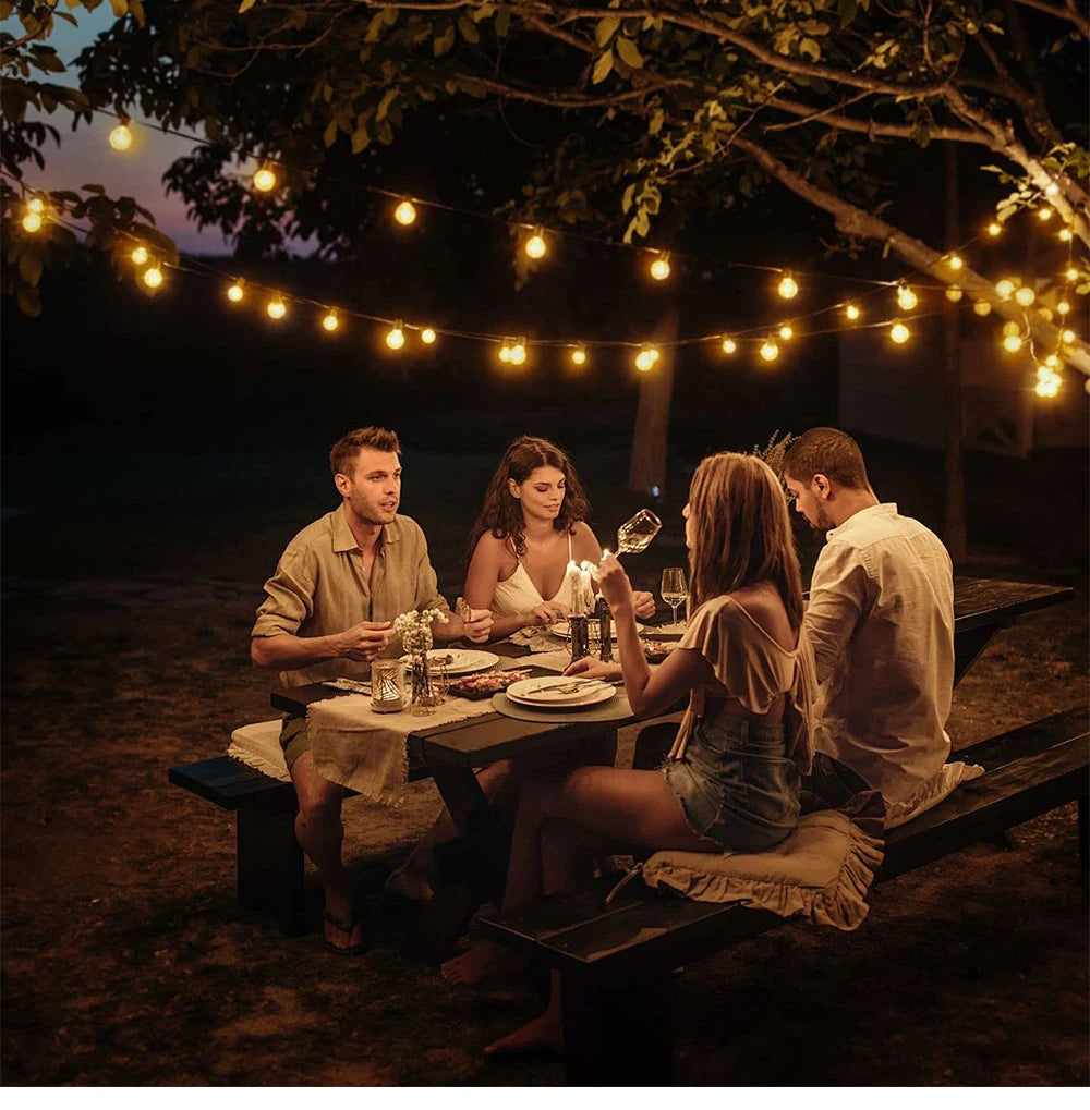 Solar G40 Outdoor String Lights with Remote Control