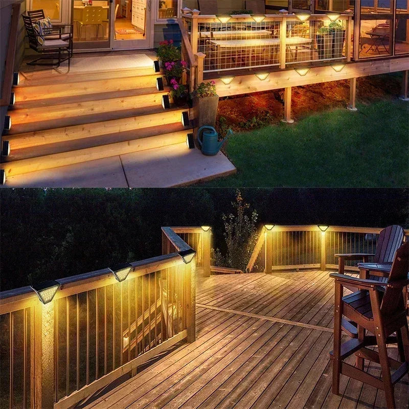 Solar outdoor step lights for stairs and walkways