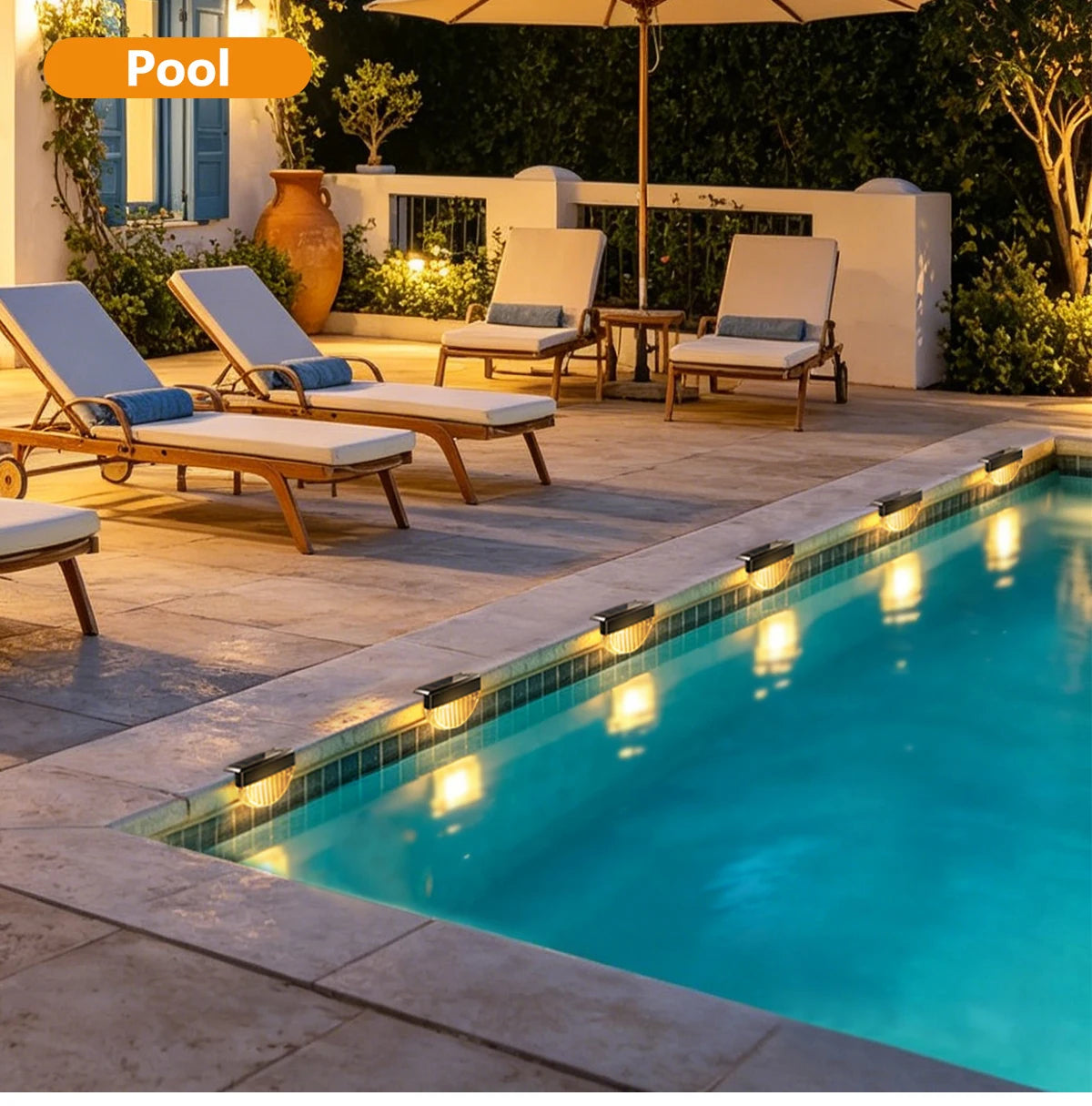Solar Deck Lights Outdoor, 8 or 16 Pack Warm White Step Lights