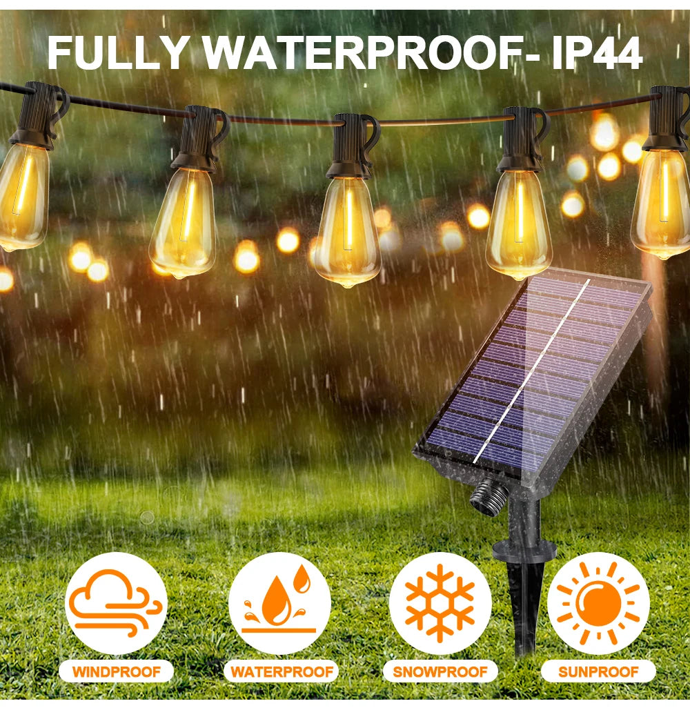 ST38 solar outdoor string lights