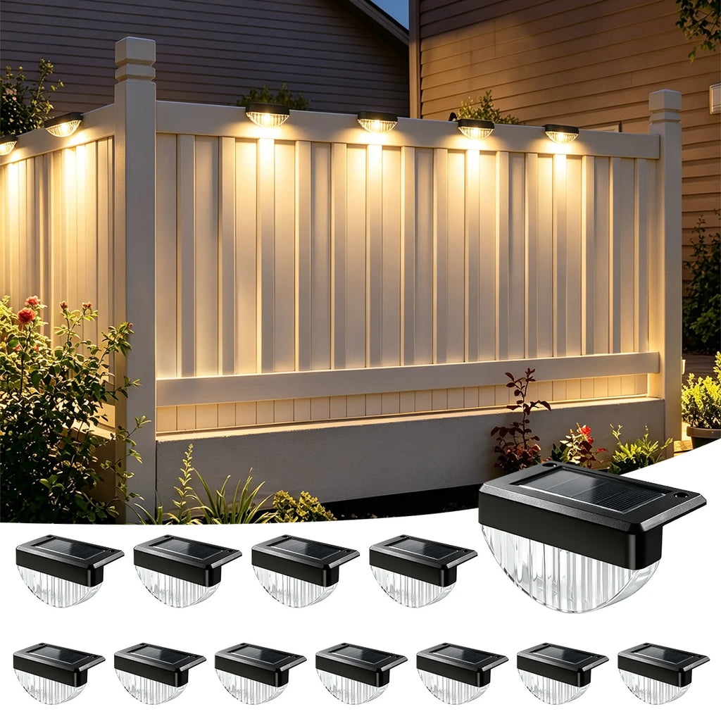 Solar Deck Lights Outdoor, 8 or 16 Pack Warm White Step Lights