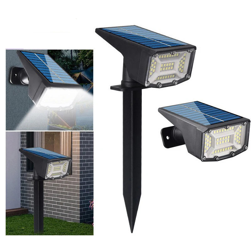 Solar garden spotlight for outdoor landscape and walkway lighting