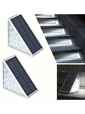 Solar triangular step lights for outdoor stairs and fences