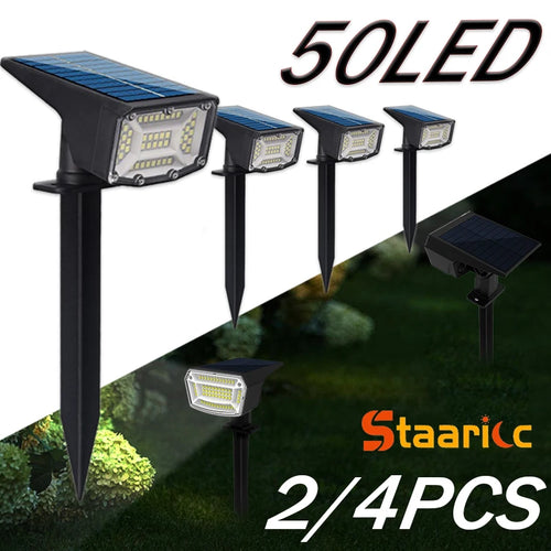 Solar garden spotlight for outdoor landscape and walkway lighting