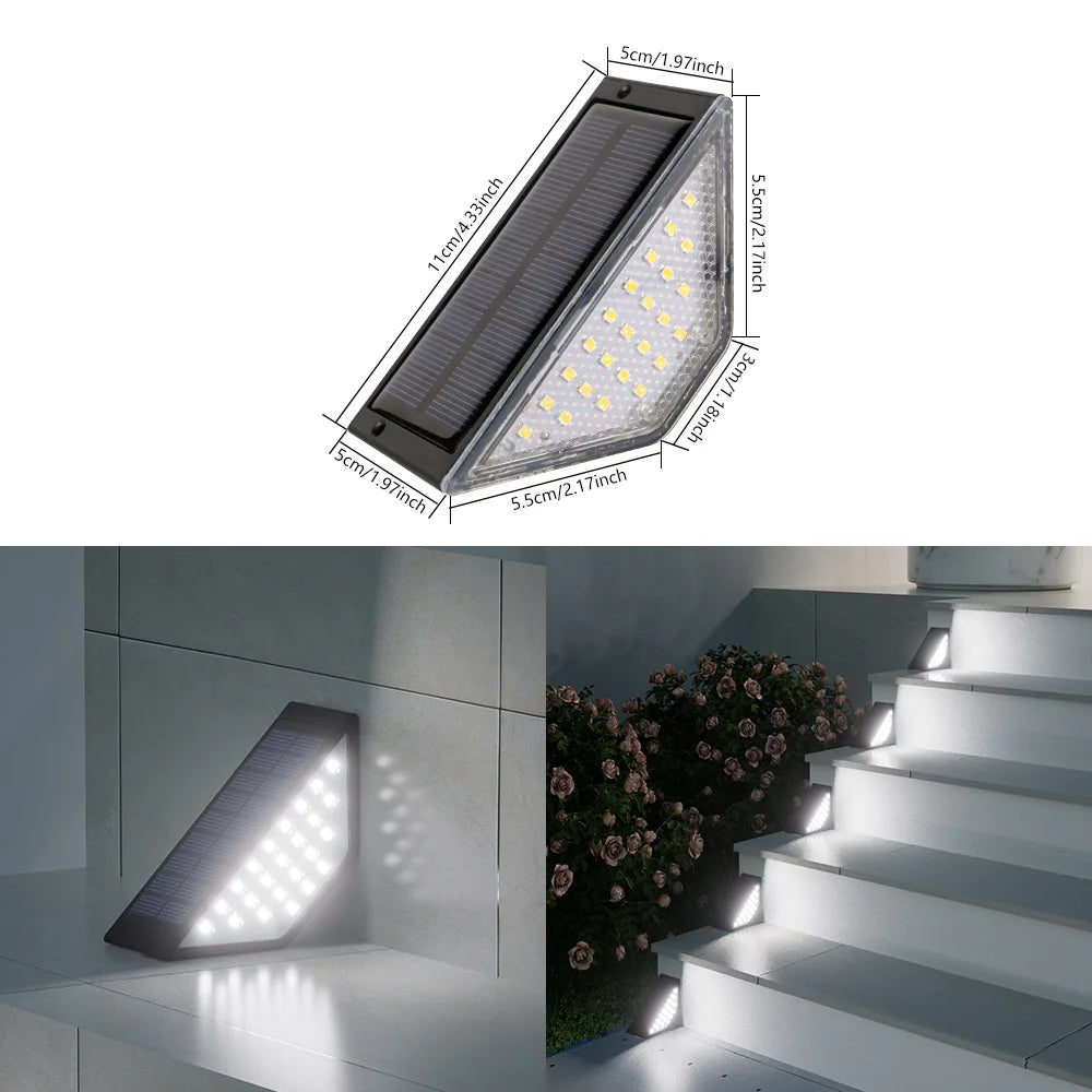 Solar outdoor step lights for stairs and walkways