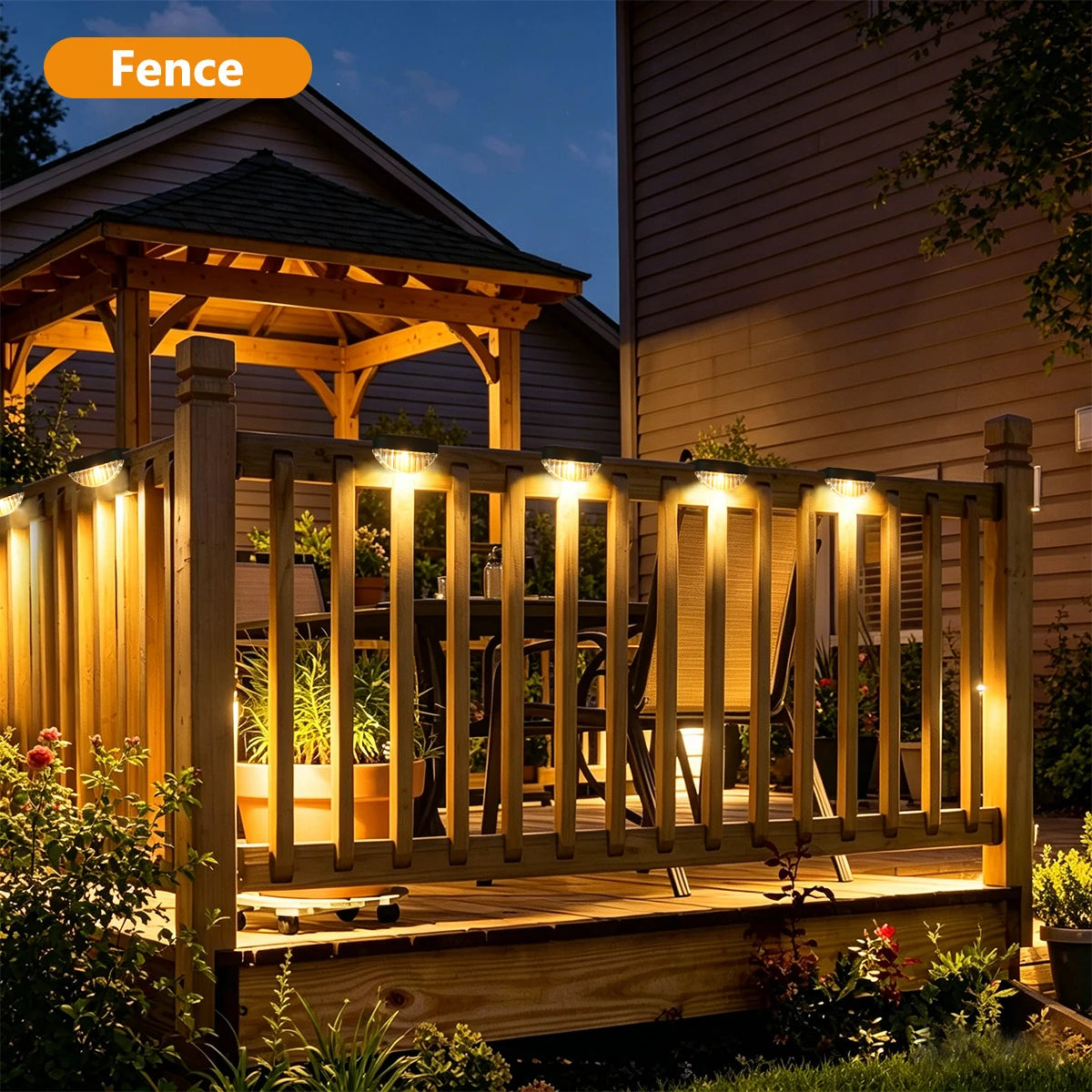 Solar Deck Lights Outdoor, 8 or 16 Pack Warm White Step Lights