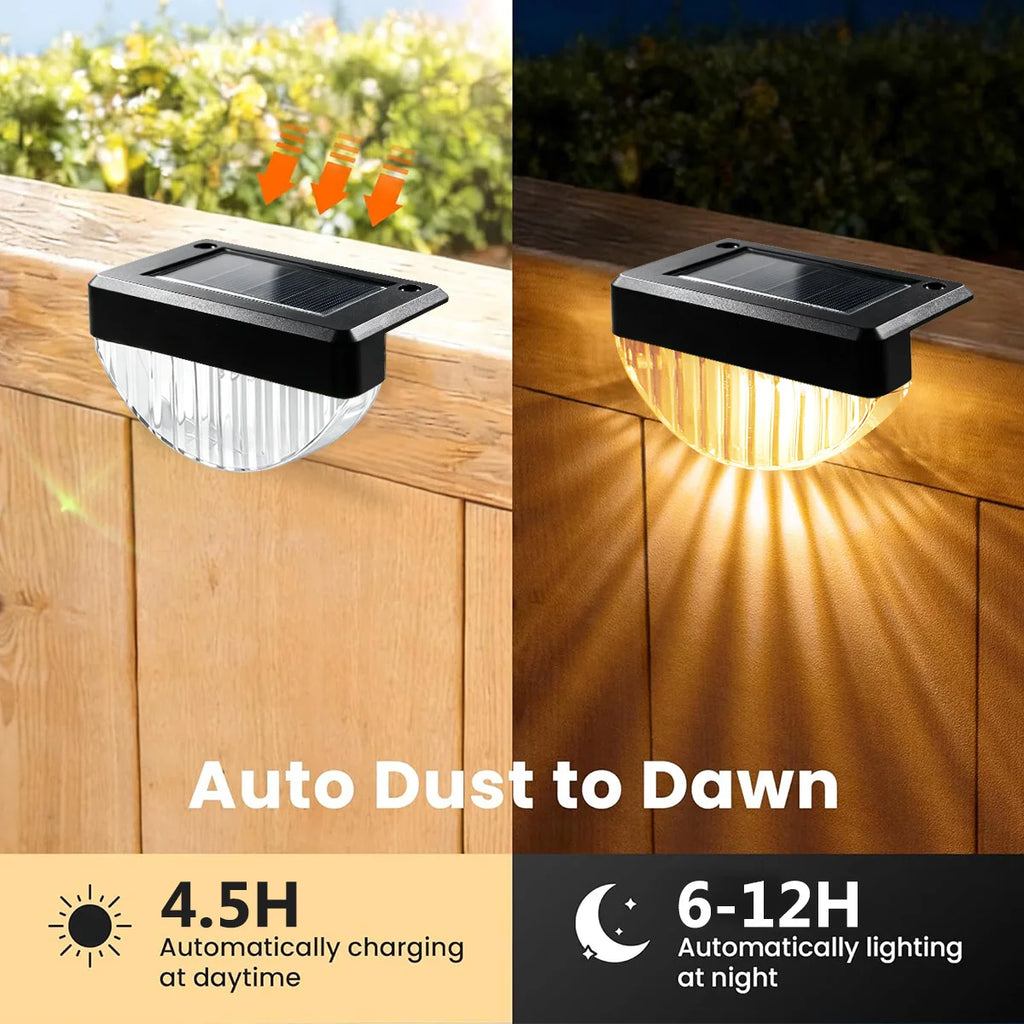 Solar Deck Lights Outdoor, 8 or 16 Pack Warm White Step Lights