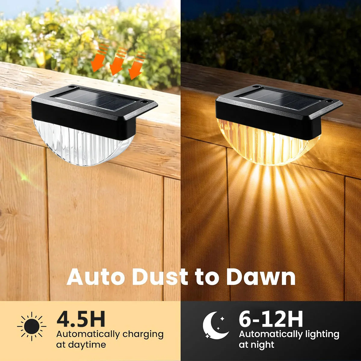 Solar Deck Lights Outdoor, 8 or 16 Pack Warm White Step Lights