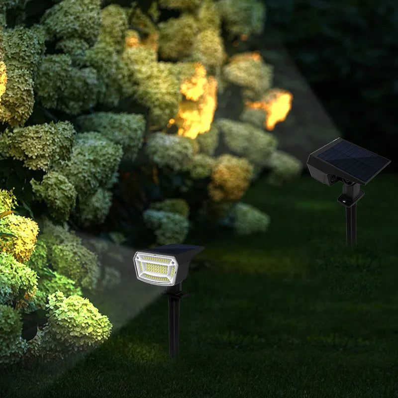 Solar garden spotlight for outdoor landscape and walkway lighting