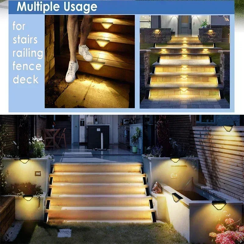 Solar outdoor step lights for stairs and walkways