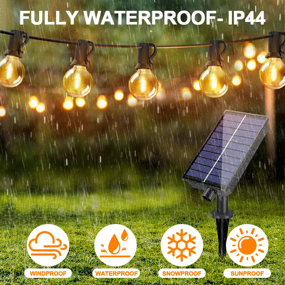 Solar G40 Outdoor String Lights with Remote Control