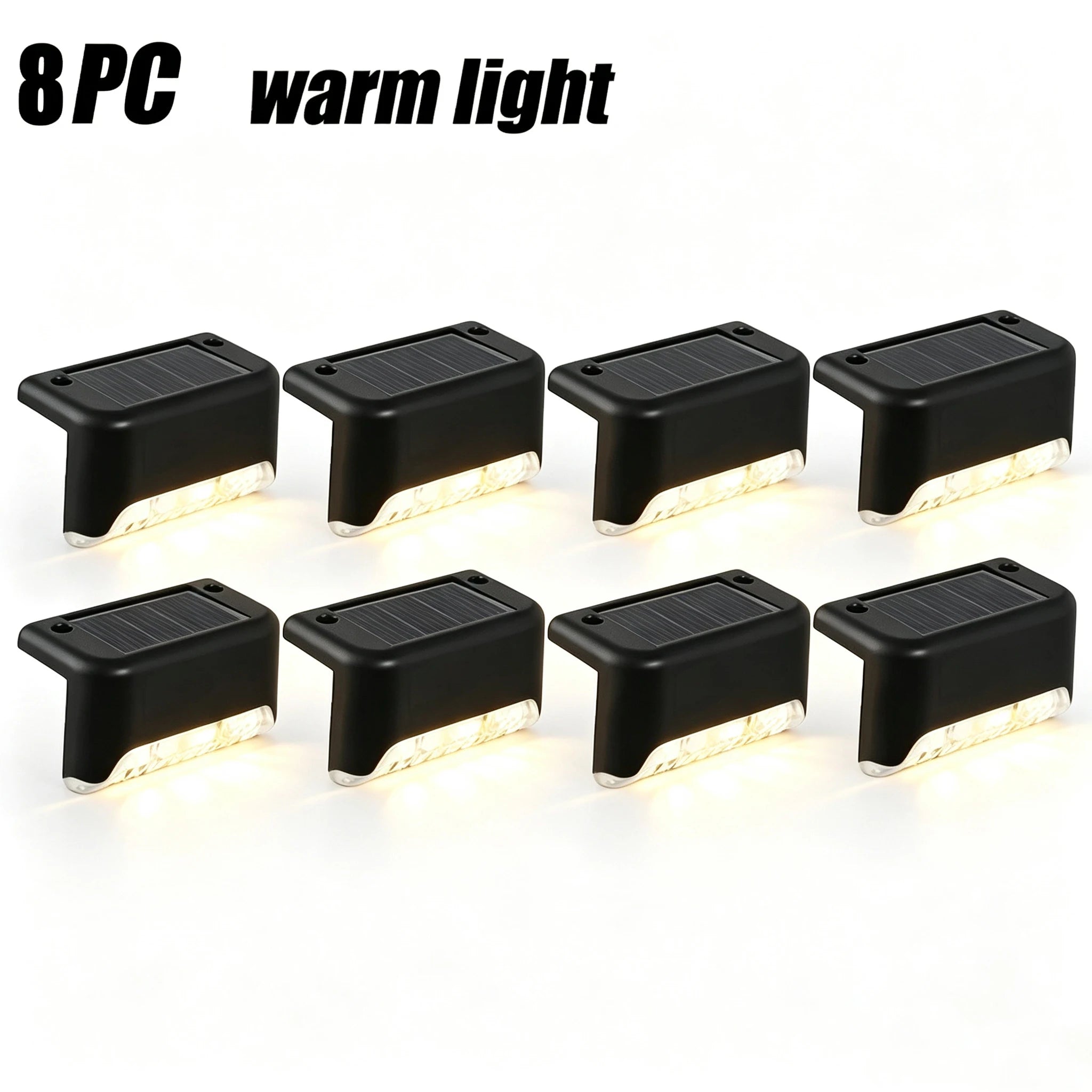 Solar step light outdoor deck and stair lighting, warm white LED, 18