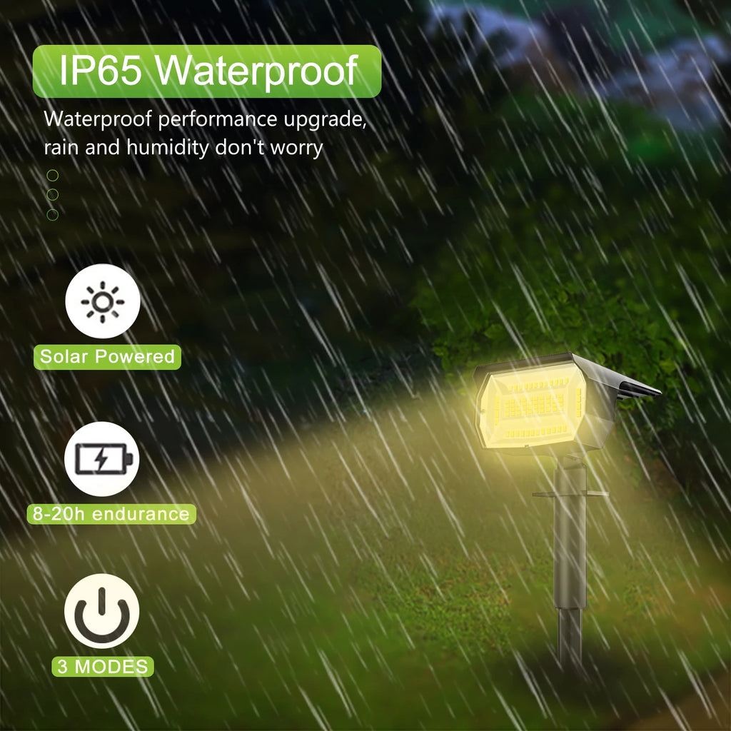 Solar garden spotlight for outdoor landscape and walkway lighting