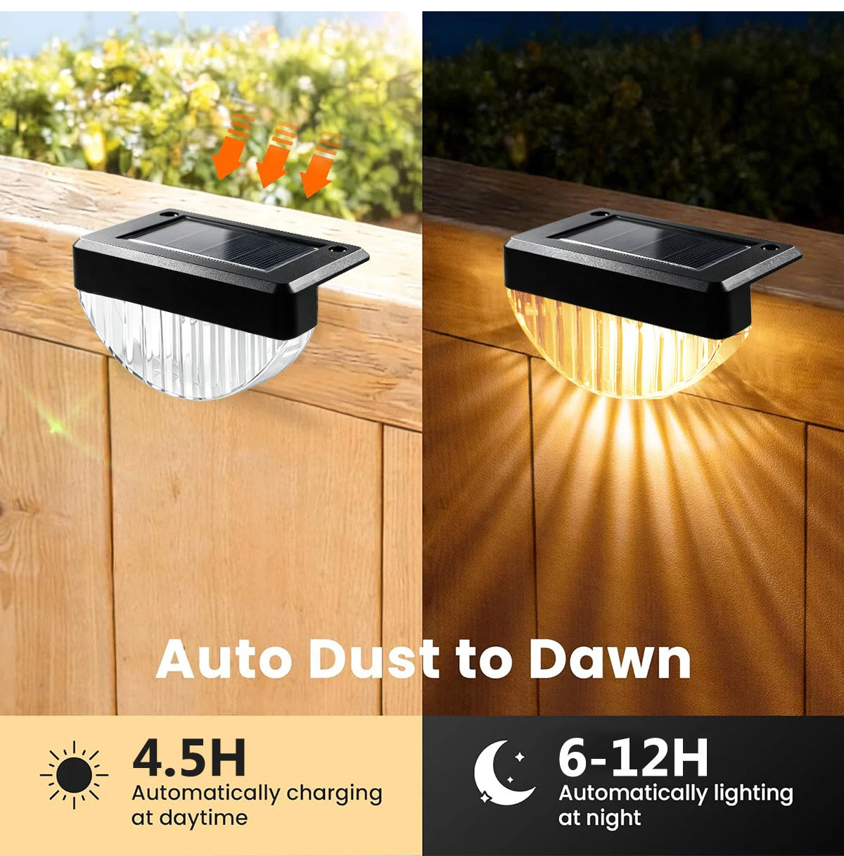 Solar Deck Lights Outdoor, 8 or 16 Pack Warm White Step Lights
