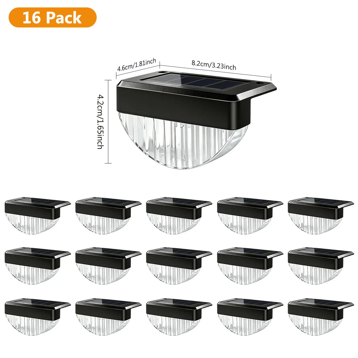Solar Deck Lights Outdoor, 8 or 16 Pack Warm White Step Lights