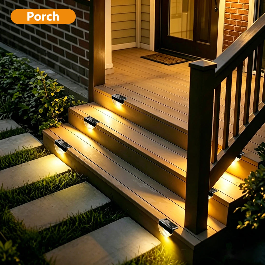 Solar Deck Lights Outdoor, 8 or 16 Pack Warm White Step Lights
